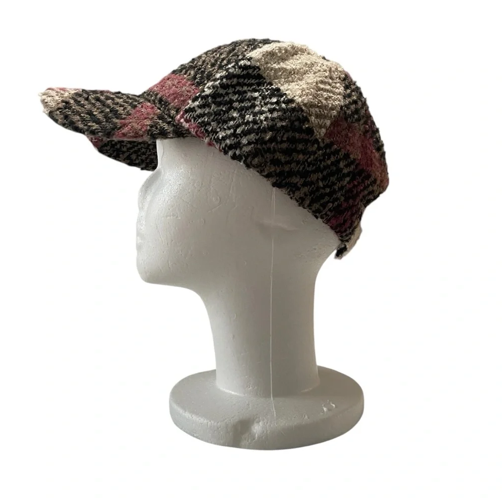 David and Young Tweed Cap - Black, Pink, Cream